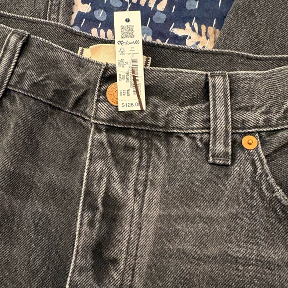 NWT Madewell Women Low Slung Baggy Charcoal Straight Jeans - Picture 7 of 13